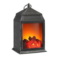 Sfeerhaard lantaarn - met LED verlichting - 16 x 14 x 27 cm - LED openhaarden