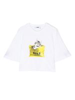 MSGM Kids t-shirt crop à imprimé graphique - Blanc