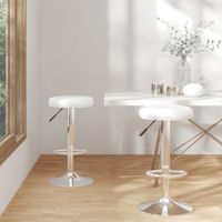 Barstoelen 2 st kunstleer wit - thumbnail