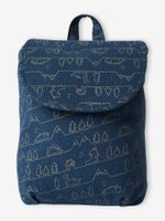 Personaliseerbare tas met dino inktblauw - thumbnail