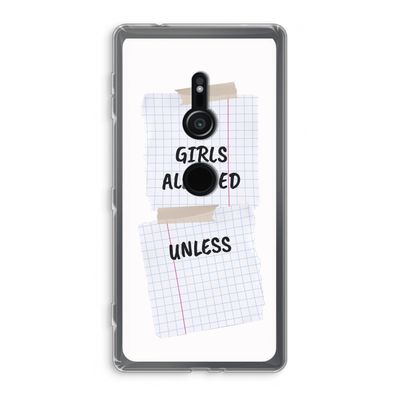No Girls Allowed Unless: Sony Xperia XZ2 Transparant Hoesje