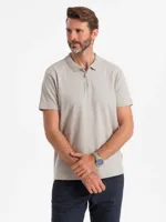 Italian Style - Poloshirt Heren - Korte Mouw Met Rits - Lichtgrijs - Italianstyle