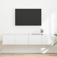 TV Wandkast 2 pcs Glanzend Wit 60 x 31 x 29.5 cm Bewerkt hout