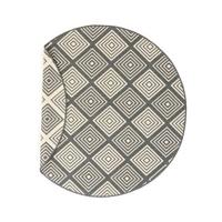 Tapeso Rond Buitenkleed ruit - Flip Gem grijs - 160 cm rond