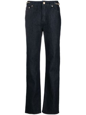Michael Michael Kors jean droit à détail de chaîne - Bleu