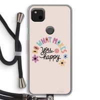 Happy days: Pixel 4a Transparant Hoesje met koord