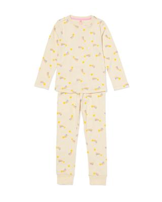HEMA Kinderpyjama Rib Sterren Gebroken Wit (gebroken wit)
