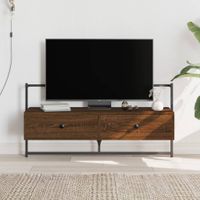 Tv-meubel wandgemonteerd 100,5x30x51 cm hout bruineikenkleurig - thumbnail