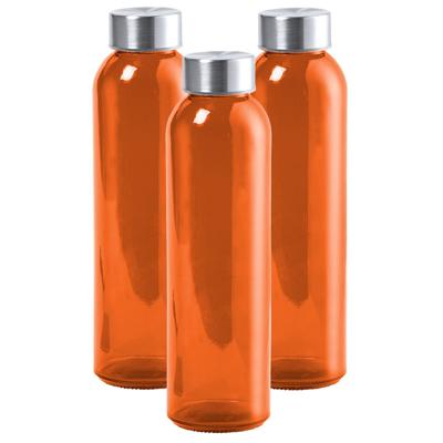 Waterfles/drinkfles AQUAMAN - 3x - glas - Oranje - met RVS dop - 500 ml - Sportfles - Bidon Waterfles/drinkfles AQUAMAN - 3x - glas - Oranje - met RVS dop - 500 ml - Sportfles - Bidon