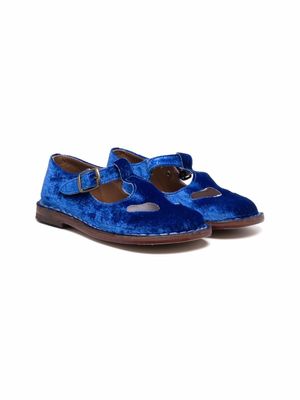 Pèpè sandales en velours à découpes - Bleu