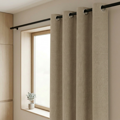 Gordijnen 100% Verduisterend - Ringen - Beige 250x300 Cm - Microvezel - Dekbed-Discounter.nl Gordijnen 100% Verduisterend - Ringen - Beige 250x300 Cm - Microvezel - Dekbed-Discounter.nl