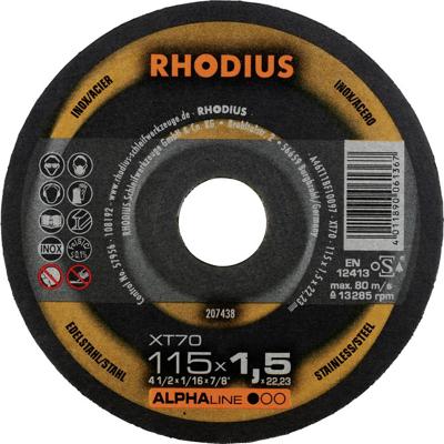Rhodius 207438 Doorslijpschijf recht 115 mm 1 stuk(s) RVS, Staal