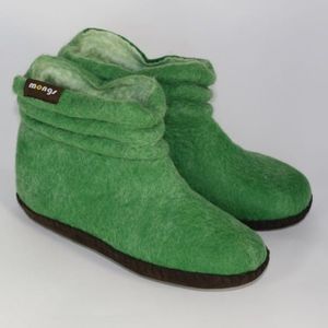 Vrouwen Pantoffels van Vilt (Groen - Maat 40)