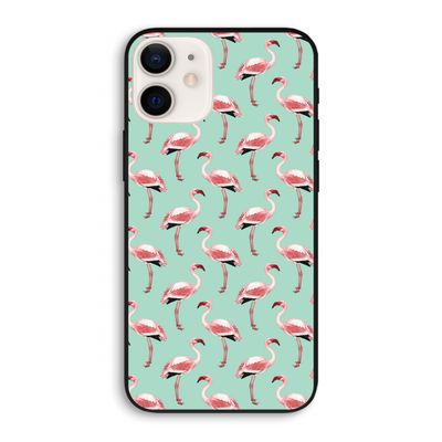 Flamingoprint groen: iPhone 12 Biologisch afbreekbaar hoesje