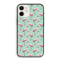 Flamingoprint groen: iPhone 12 Biologisch afbreekbaar hoesje