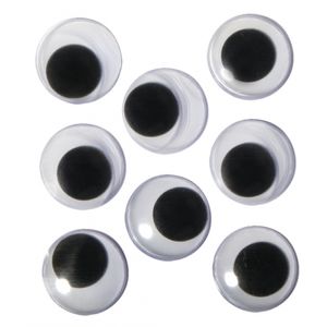 Zakje met 32x stuks zelfklevende wiebel oogjes 20 mm
