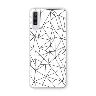Geometrische lijnen zwart: Samsung Galaxy A70 Transparant Hoesje