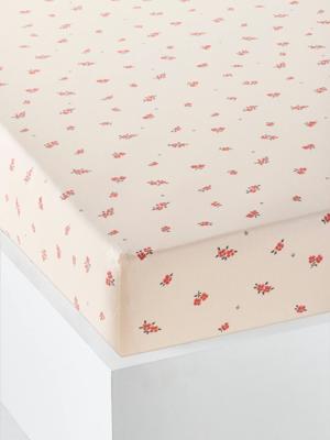 Kinderhoeslaken GIPSY met gerecycled katoen beige, bedrukt