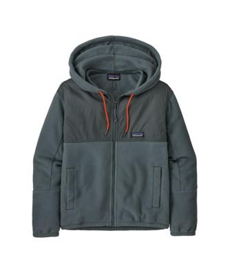 Patagonia Microdini Hoody Fleece Dames Nouveau Green w/Campfire Orange M