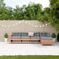 5-delige Loungeset met kussens massief douglashout