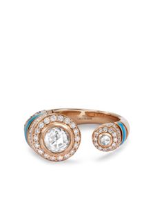 David Morris bague en or rose 18ct pavé de diamants