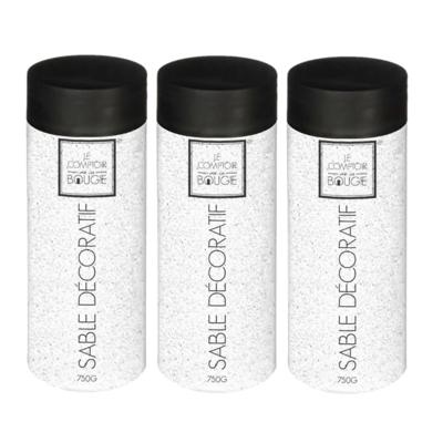 Atmosphera decoratie zand - 3x - wit - 750 gram - Zandkorrels/hobby vulmateriaal