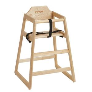 VEVOR Houten kinderstoel voor baby's en peuters, dubbele massief houten eetstoel, 505 x 495 x 745 mm Draagbare kinderstoel, kinderstoel, babyzitje, eetstoel voor keuken, woonkamer, kinderkamer