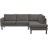 Leen Bakker - Hoekbank Collin Rechts - Antraciet - Stof - Grijs - 195x247x81 Cm