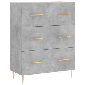 The Living Store Dressoir - Klassiek - Buffetkast - 69.5 x 34 x 90 cm - Betongrijs