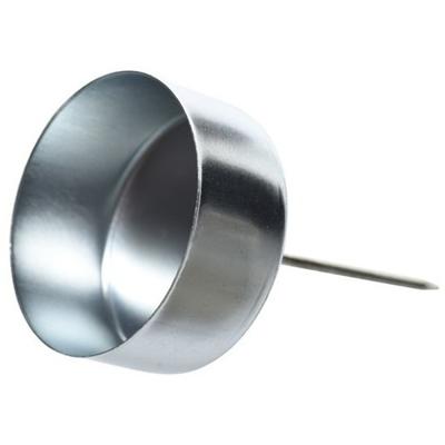 Kerststukjes theelichthouders - 4x st - zilver - D4,2 x L7,5 cm - ijzer - kaarsenhouders