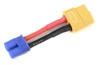 Conversie kabel XT60 Vrouw > EC2 Man met silicone kabel 14AWG