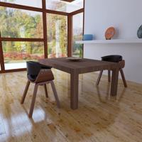 Eetkamerstoelen 2 st gebogen hout en kunstleer