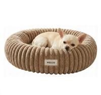 Pecco Luxe mand voor hond en kat - Orthopedisch - Rond 50 cm - Beige rib
