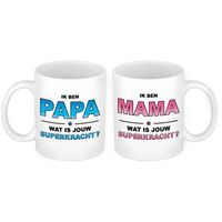 Papa en Mama superkracht mok - Vaderdag en moederdag cadeau - feest mokken - thumbnail