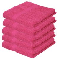 5x Luxe handdoeken fuchsia roze 50 x 90 cm 550 grams - thumbnail