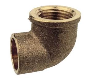 Kirchhoff Roodmessing overgangshoek 90°, blank, 22 mm x 3/4"IT, 1 socket (4090g) - 989233055