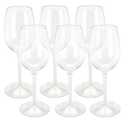 Excellent Houseware Wijnglas - 6x - transparant - kunststof - 330 ml