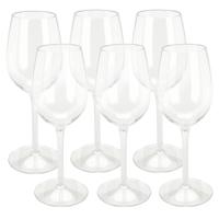 Excellent Houseware Wijnglas - 6x - transparant - kunststof - 330 ml