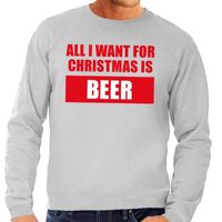 Foute kerstborrel trui grijs All I Want Is Beer heren 2XL (56)  -