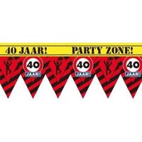 40 jaar party tape/markeerlint waarschuwing 12 m versiering - thumbnail