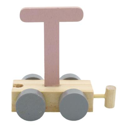 JeP kids houten treinletter T-roze