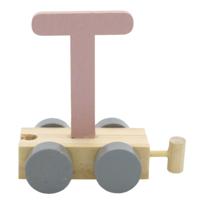 JeP kids houten treinletter T-roze