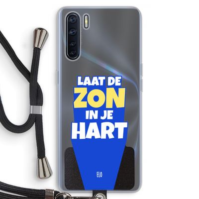 Laat de zon in je hart: Oppo A91 Transparant Hoesje met koord