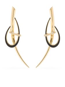 Shaun Leane boucles d'oreilles en céramique Sabre Deco serties de diamants