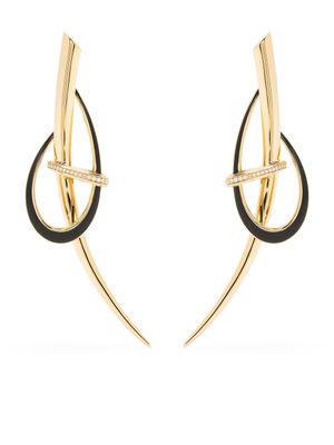 Shaun Leane boucles d'oreilles en céramique Sabre Deco serties de diamants
