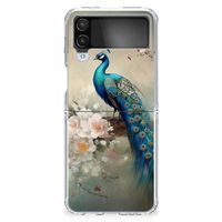 TPU Hoesje voor Samsung Galaxy Z Flip 4 Vintage Pauwen