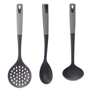 Kook/keuken gerei - set van 3x stuks - zwart/grijs - kunststof - keuken/kook accessoires