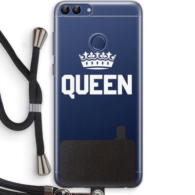 Queen zwart: Huawei P Smart (2018) Transparant Hoesje met koord