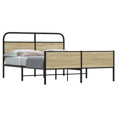 Bedframe zonder matras metaal sonoma eikenkleurig 150x200 cm