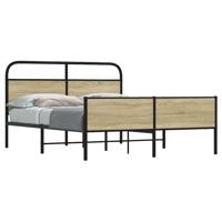 Bedframe zonder matras metaal sonoma eikenkleurig 150x200 cm